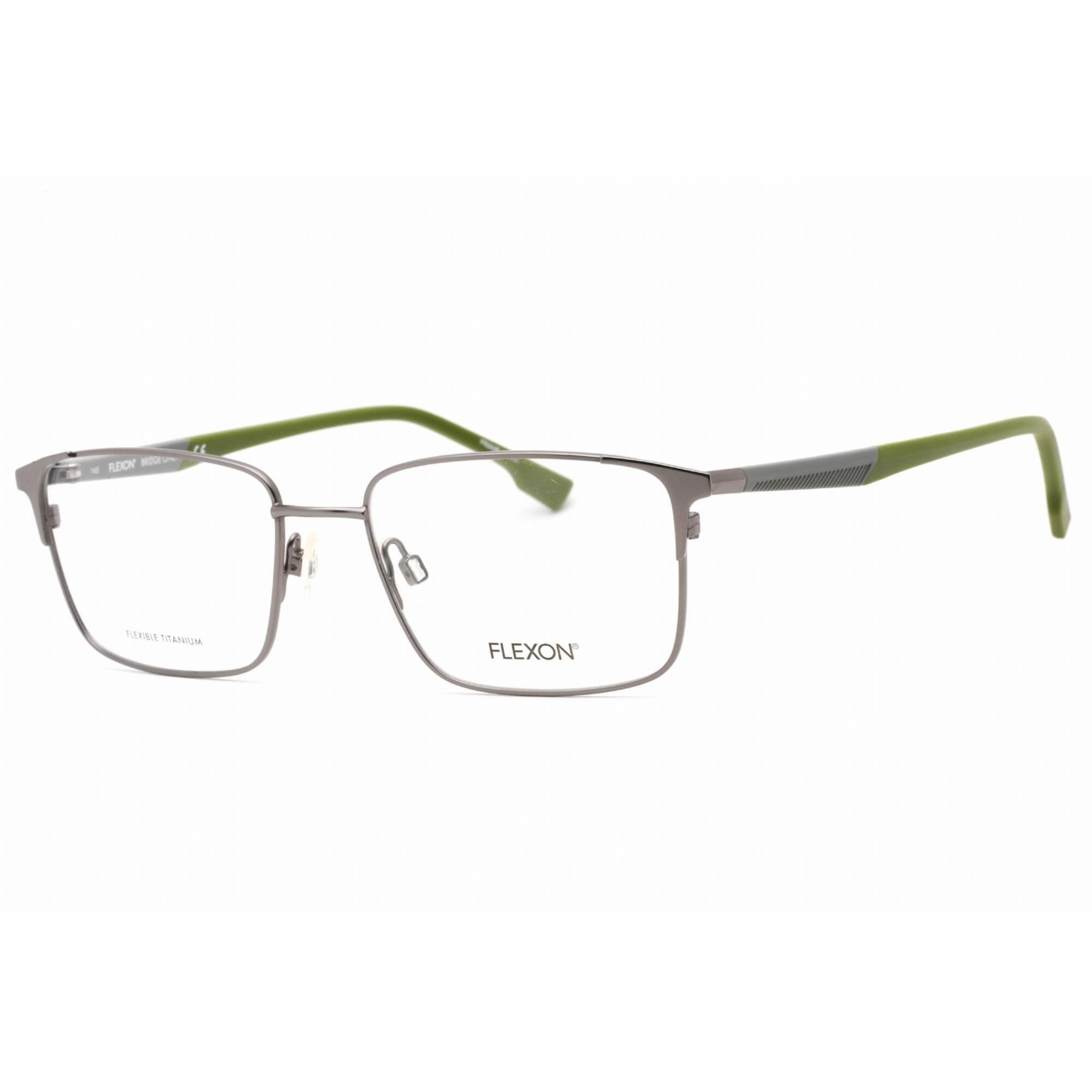 Flexon Men's Eyeglasses - Matte Gunmetal Full Rim Rectangular Frame | FLEXON E1126 072