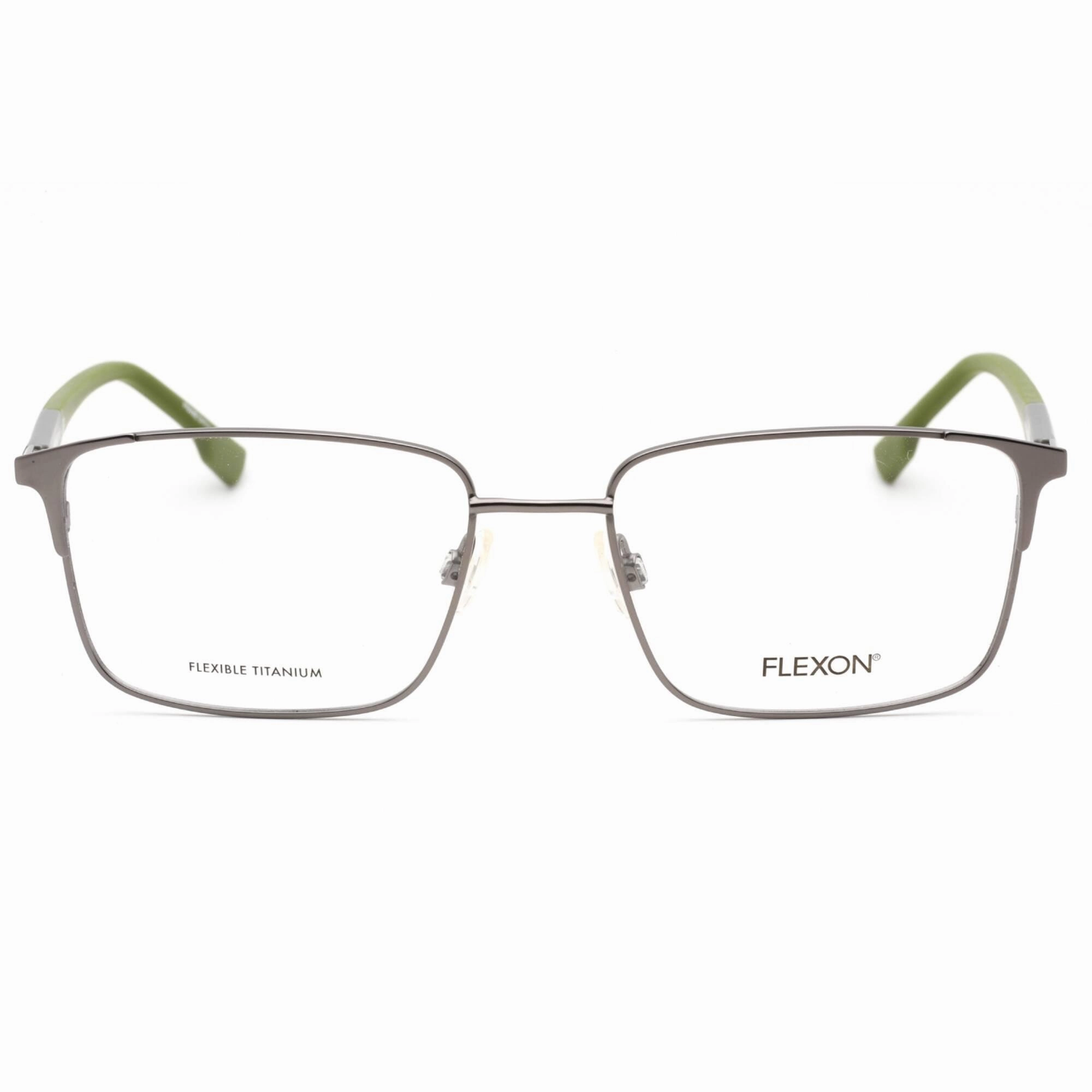 Flexon Men's Eyeglasses - Matte Gunmetal Full Rim Rectangular Frame | FLEXON E1126 072