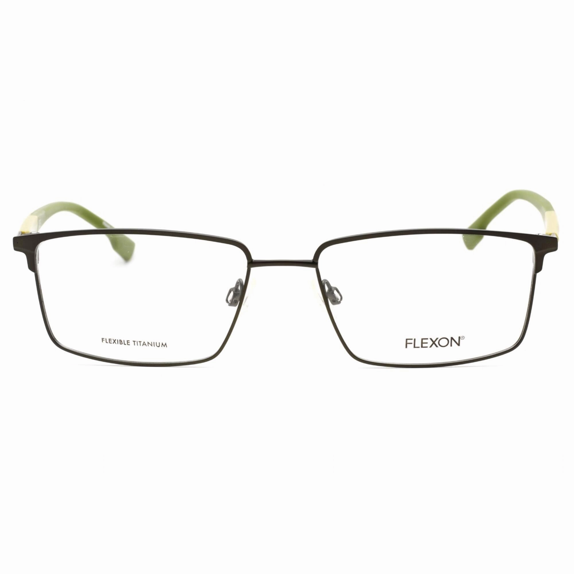 Flexon Men's Eyeglasses - Matte Olive Full Rim Rectangular Frame | FLEXON E1125 310