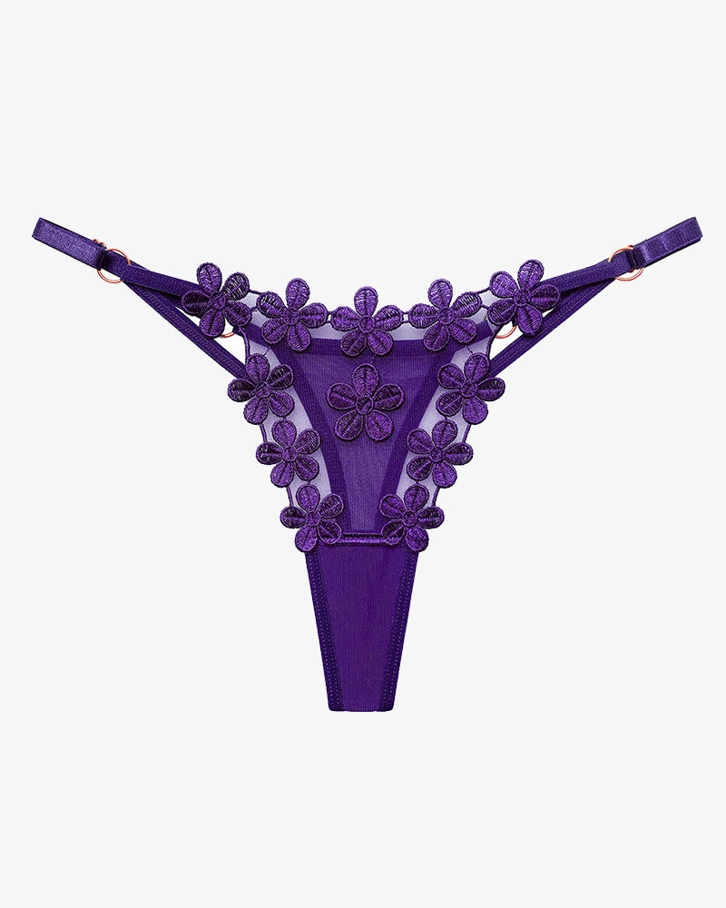 Flower Embroidery Mesh Lace Panties