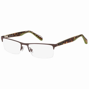 Fossil Men's Eyeglasses - Matt Brown Metal Rectangular Frame | FOSSIL FOS 7047 04IN