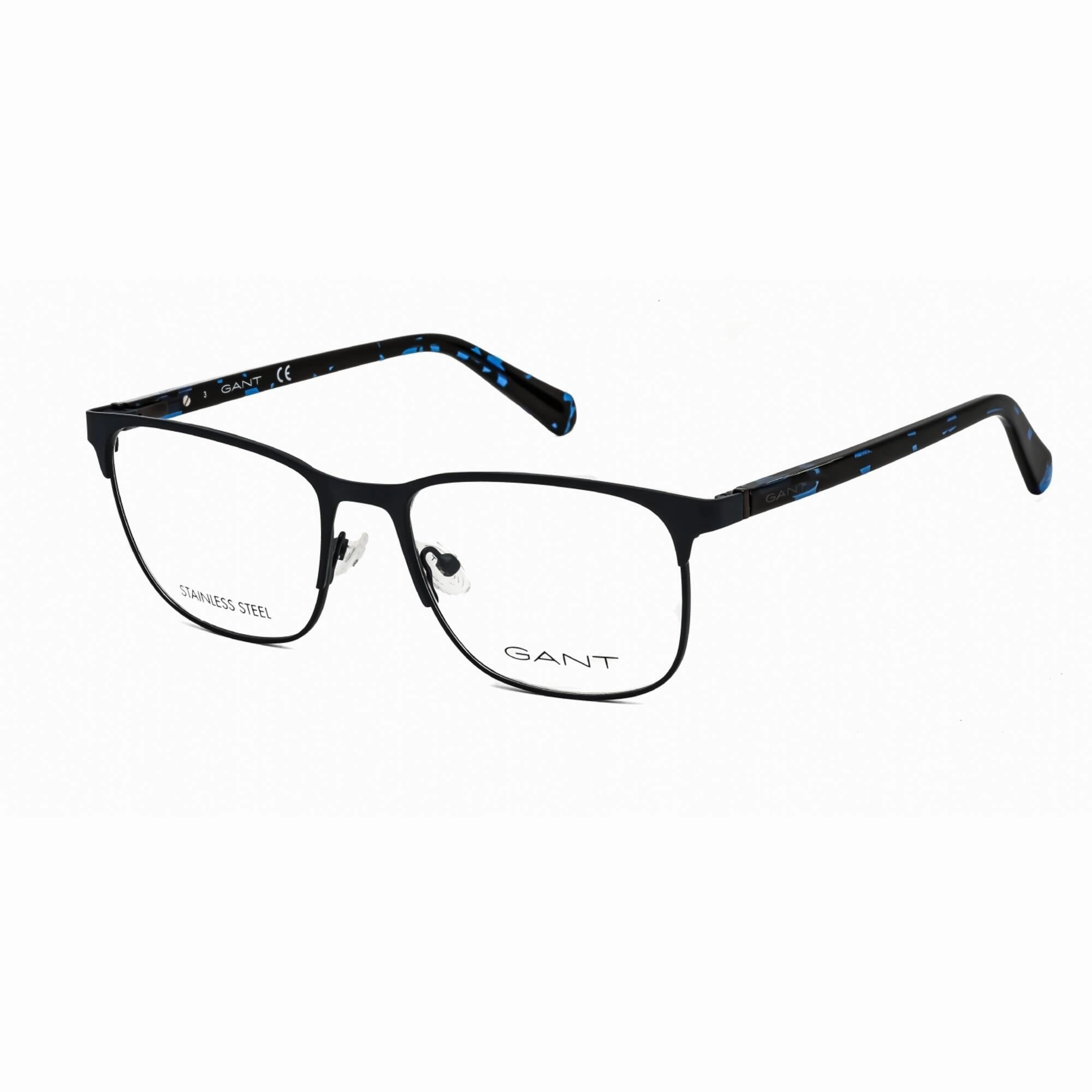 Gant Men's Eyeglasses - Matte Blue Metal Rectangular Full Rim Frame | GA3249 091
