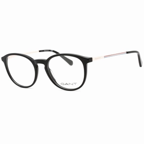 Gant Men's Eyeglasses - Shiny Black Plastic Full Rim Round Shape Frame | GA3259 001