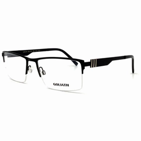 Goliath Men's Eyeglasses - Adjustable Nose Pads Demo Lens Square Frame | IX Black