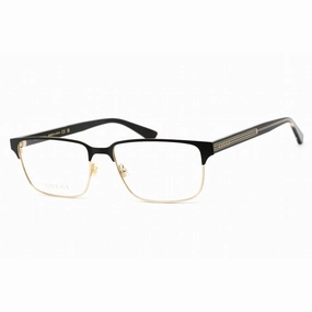 Gucci Men's Eyeglasses - Gold Black Metal Rectangular Full Rim Frame | GG0383O 004