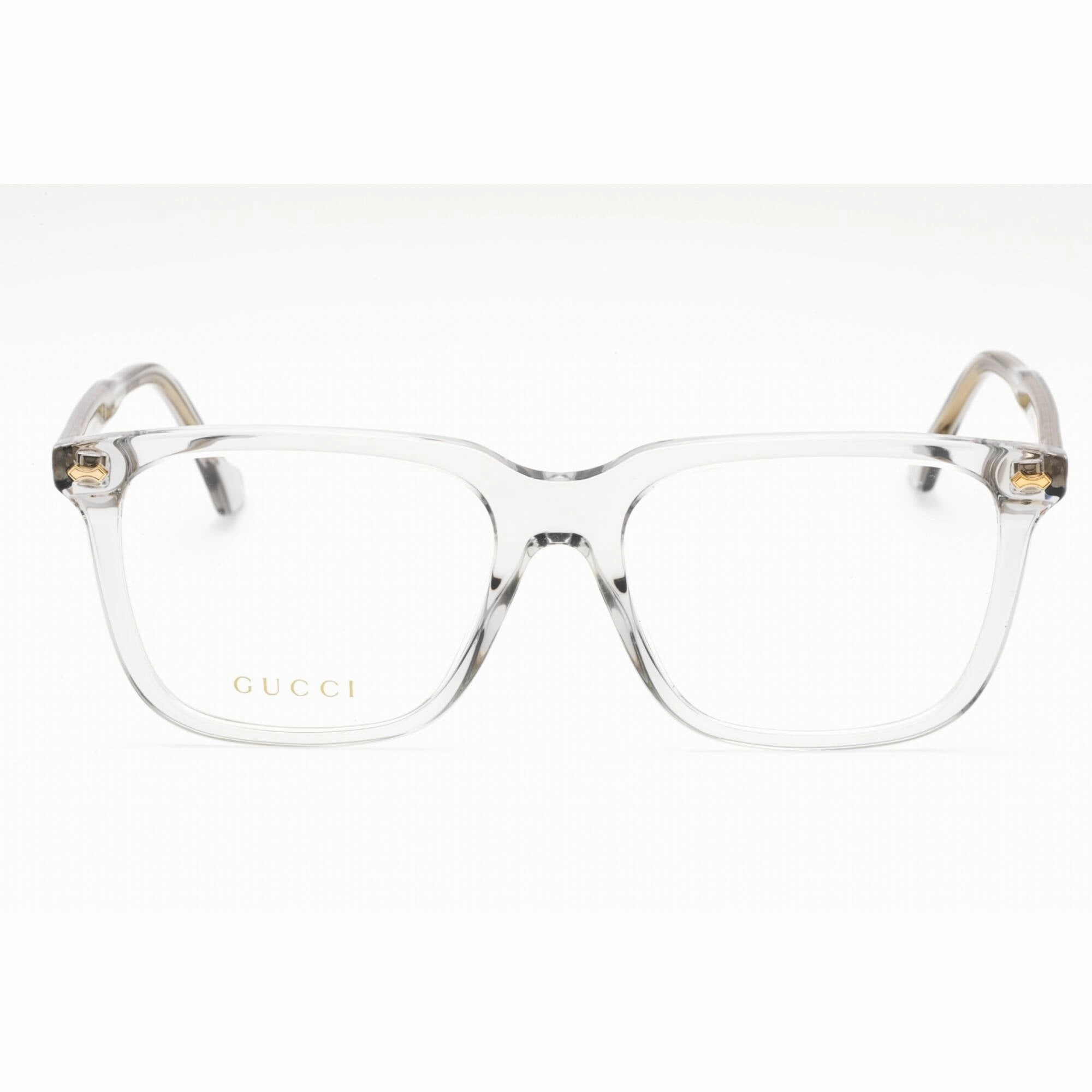 Gucci Men's Eyeglasses - Grey Plastic Square Full Rim Frame Clear Lens | GG0737O 016
