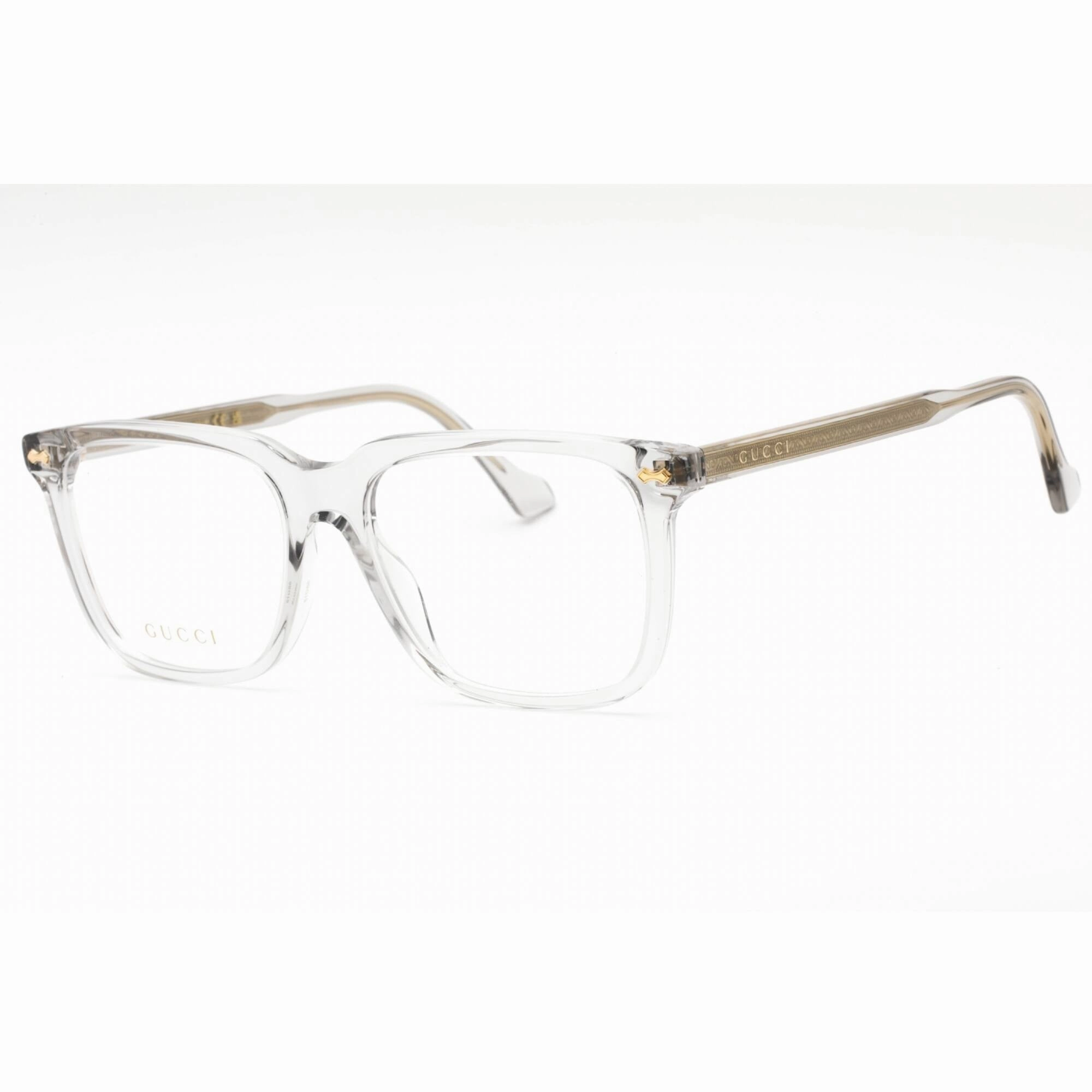 Gucci Men's Eyeglasses - Grey Plastic Square Full Rim Frame Clear Lens | GG0737O 016