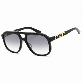Gucci Men's Sunglasses - Black Navigator Full Rim Plastic Frame | GG1188S 002