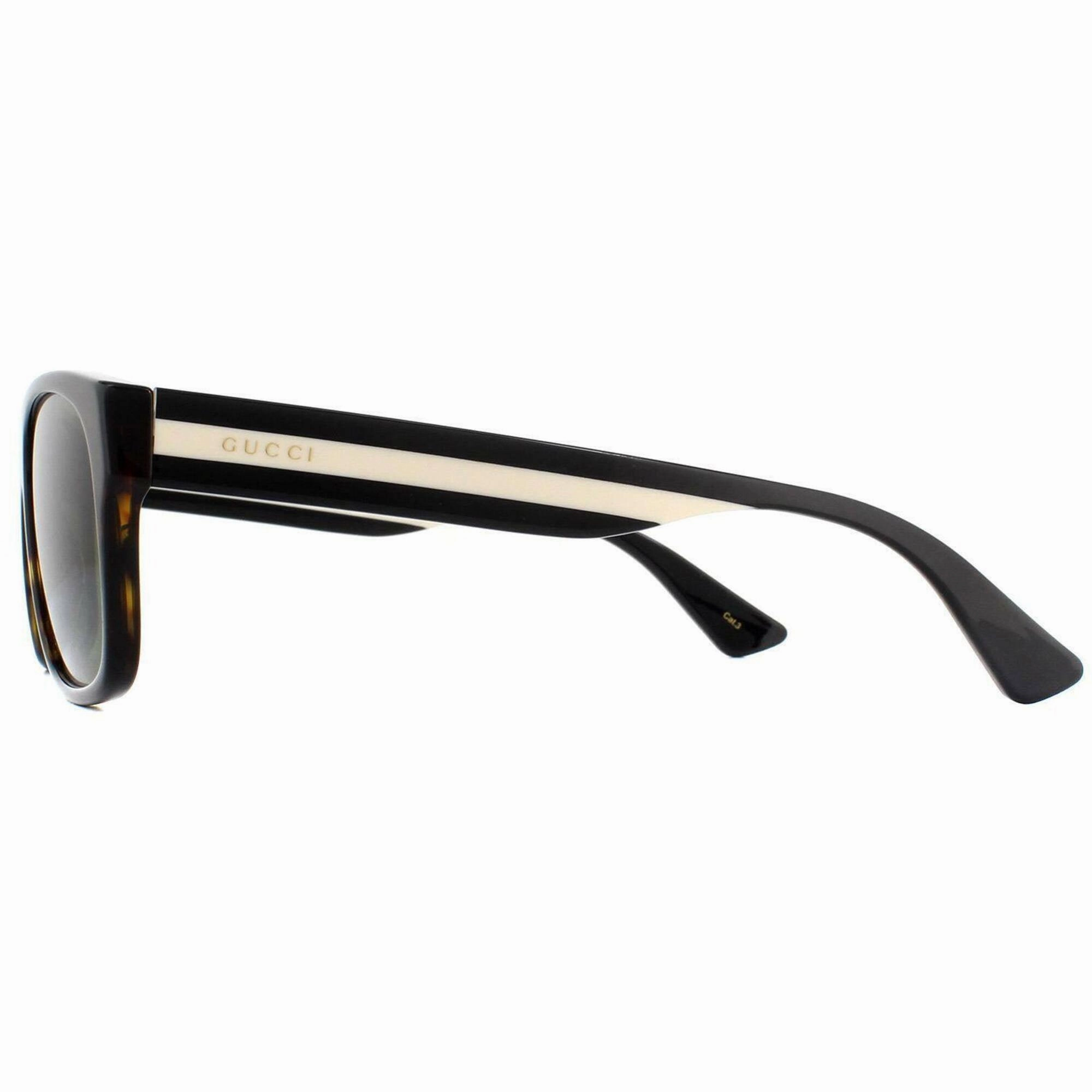 Gucci Men's Sunglasses - Havana Acetate Full Rim Square Frame Green Lens | GG0341S 003