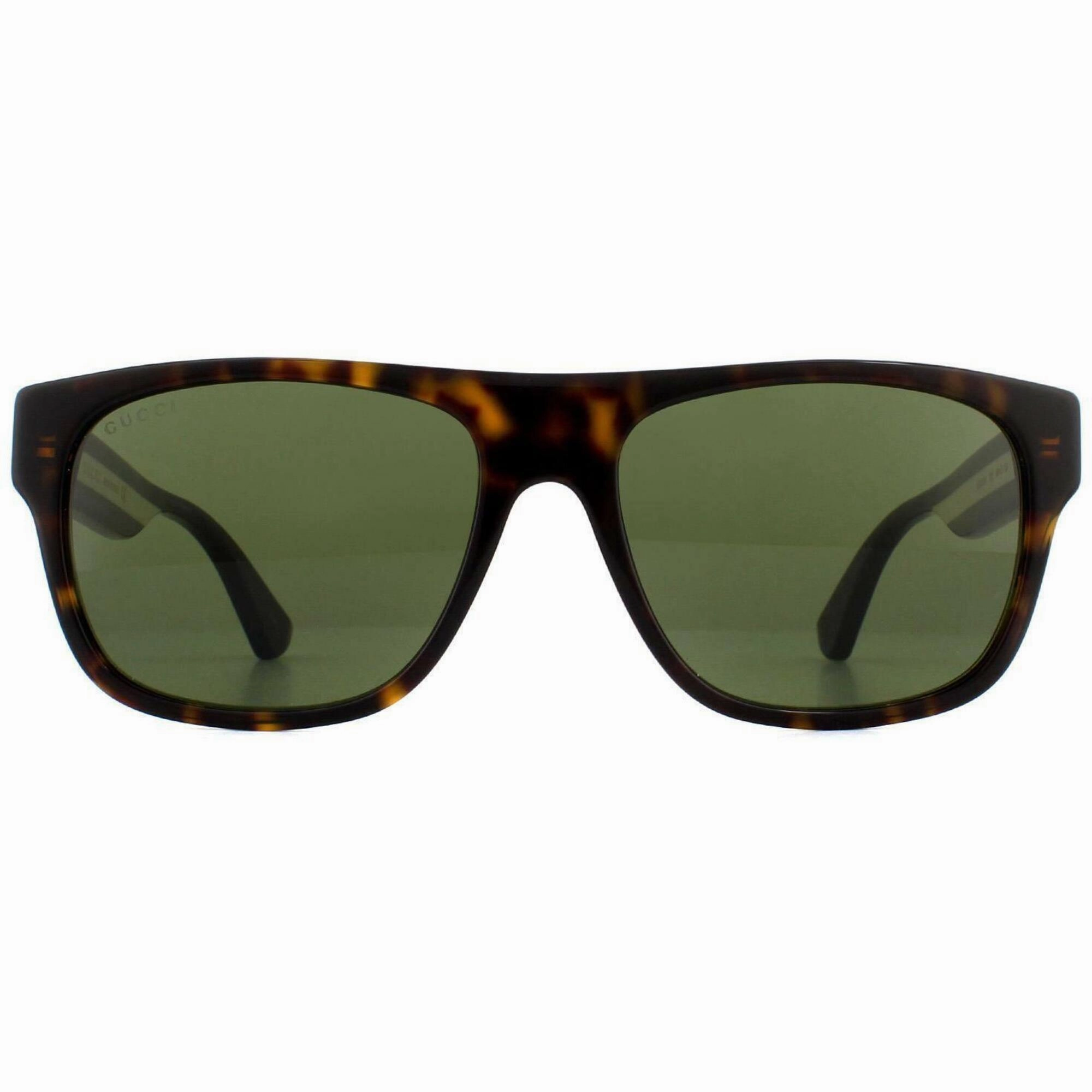 Gucci Men's Sunglasses - Havana Acetate Full Rim Square Frame Green Lens | GG0341S 003