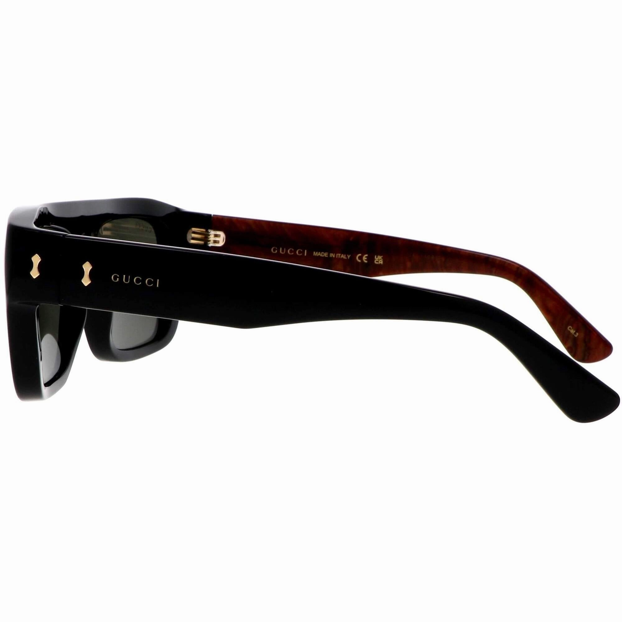 Gucci Men's Sunglasses - Shiny Black Acetate Full Rim Square Shape Frame | GG1461S 001