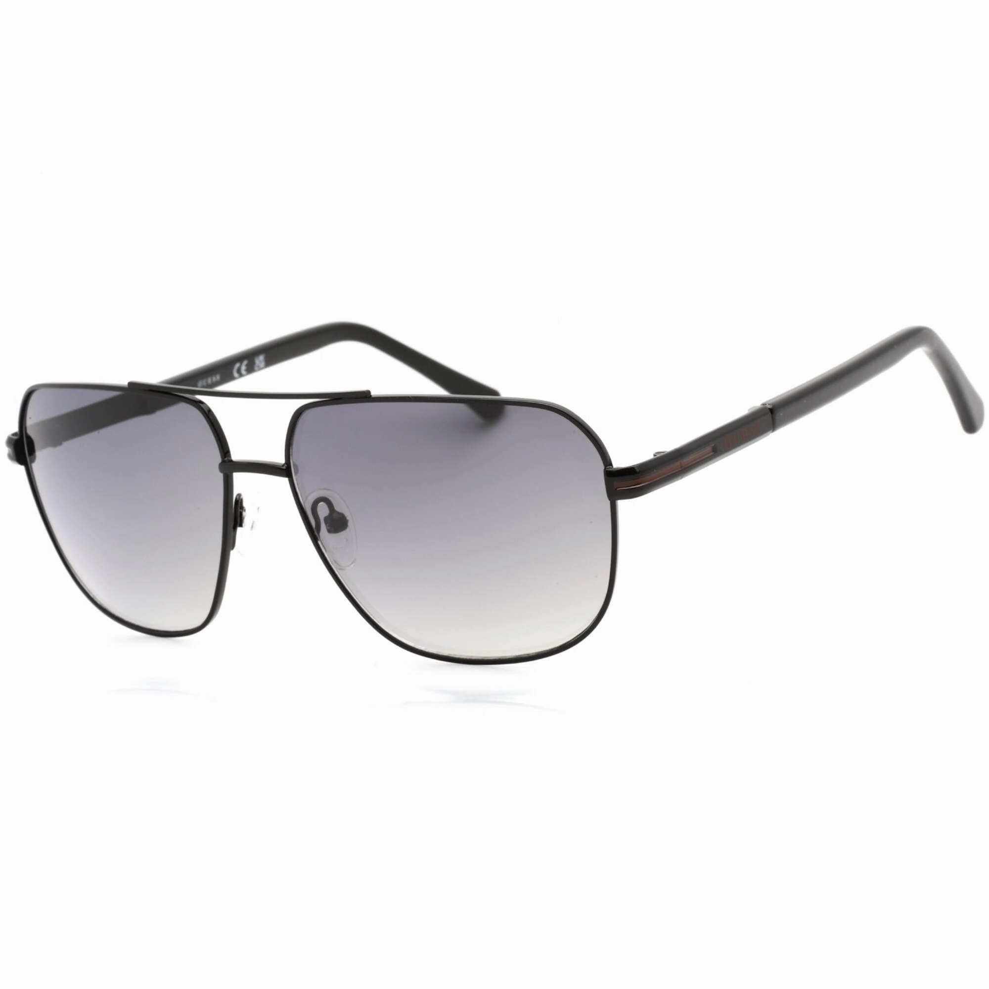 Guess Factory Men's Sunglasses - Shiny Black Frame Gradient Smoke Lens | GF0245 01B
