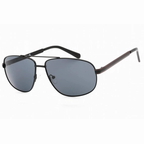 Guess Factory Men's Sunglasses - Shiny Black Full Rim Aviator Metal Frame | GF0244 01A