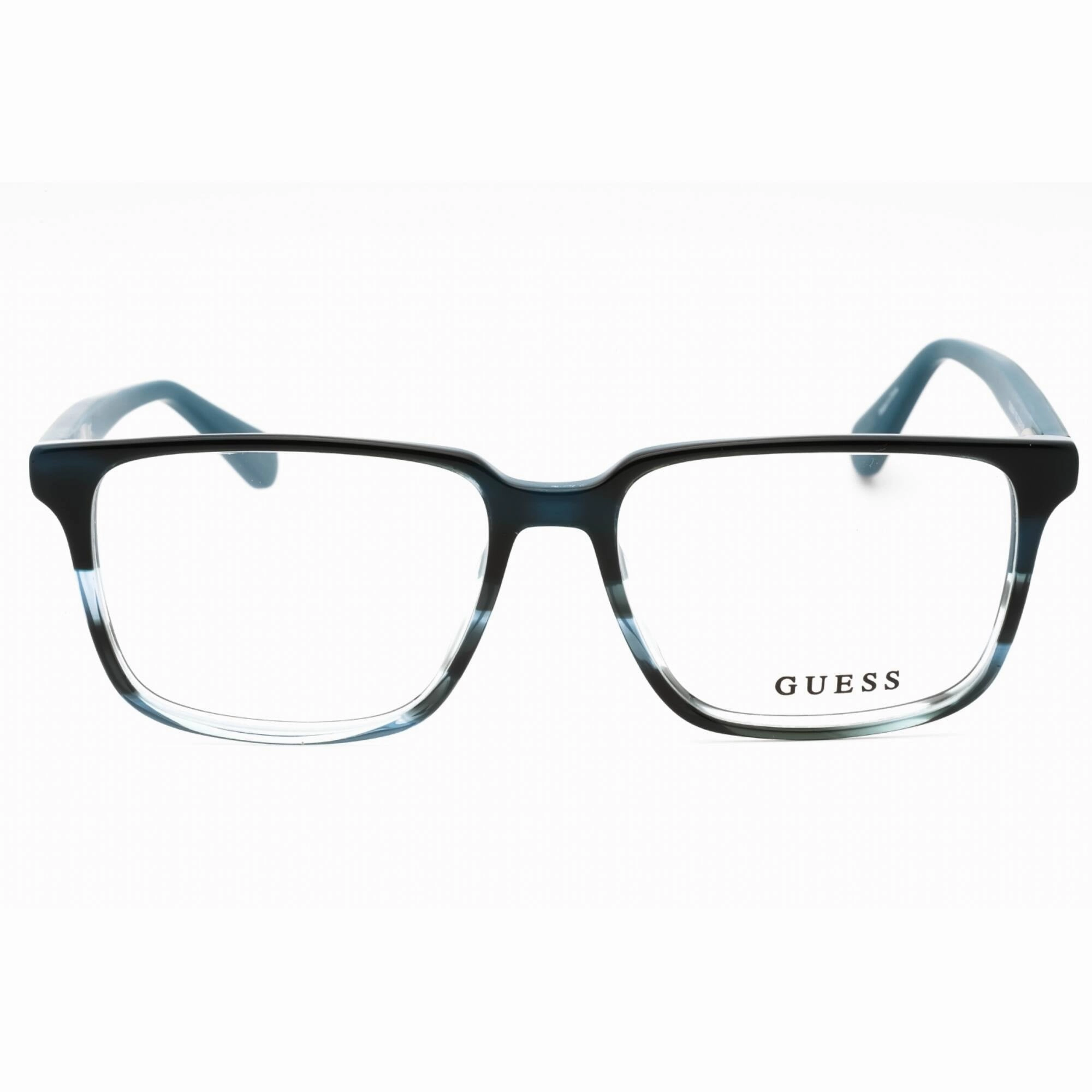 Guess Men's Eyeglasses - Blue/Other Rectangular Full Rim Plastic Frame | GU50047 092