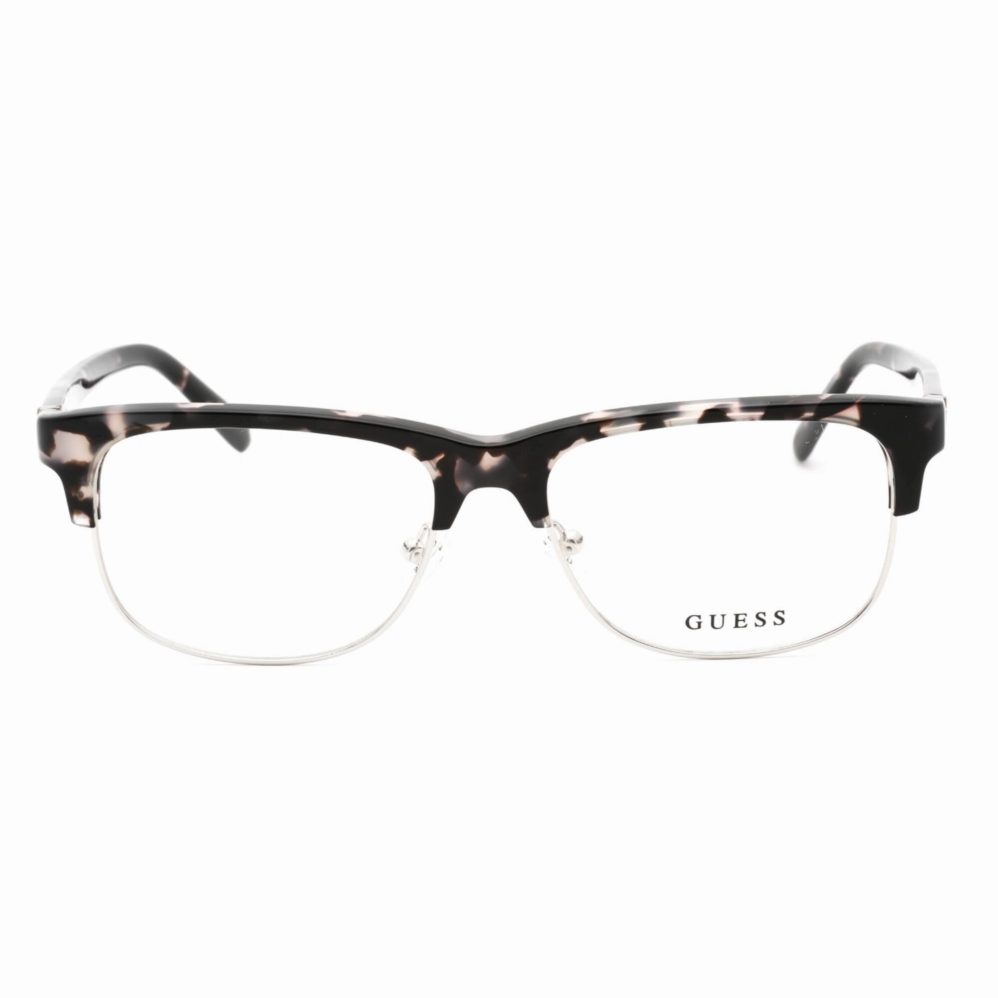 Guess Men's Eyeglasses - Clear Demo Lens Grey Tortoise Rectangular Frame | GU50081 020
