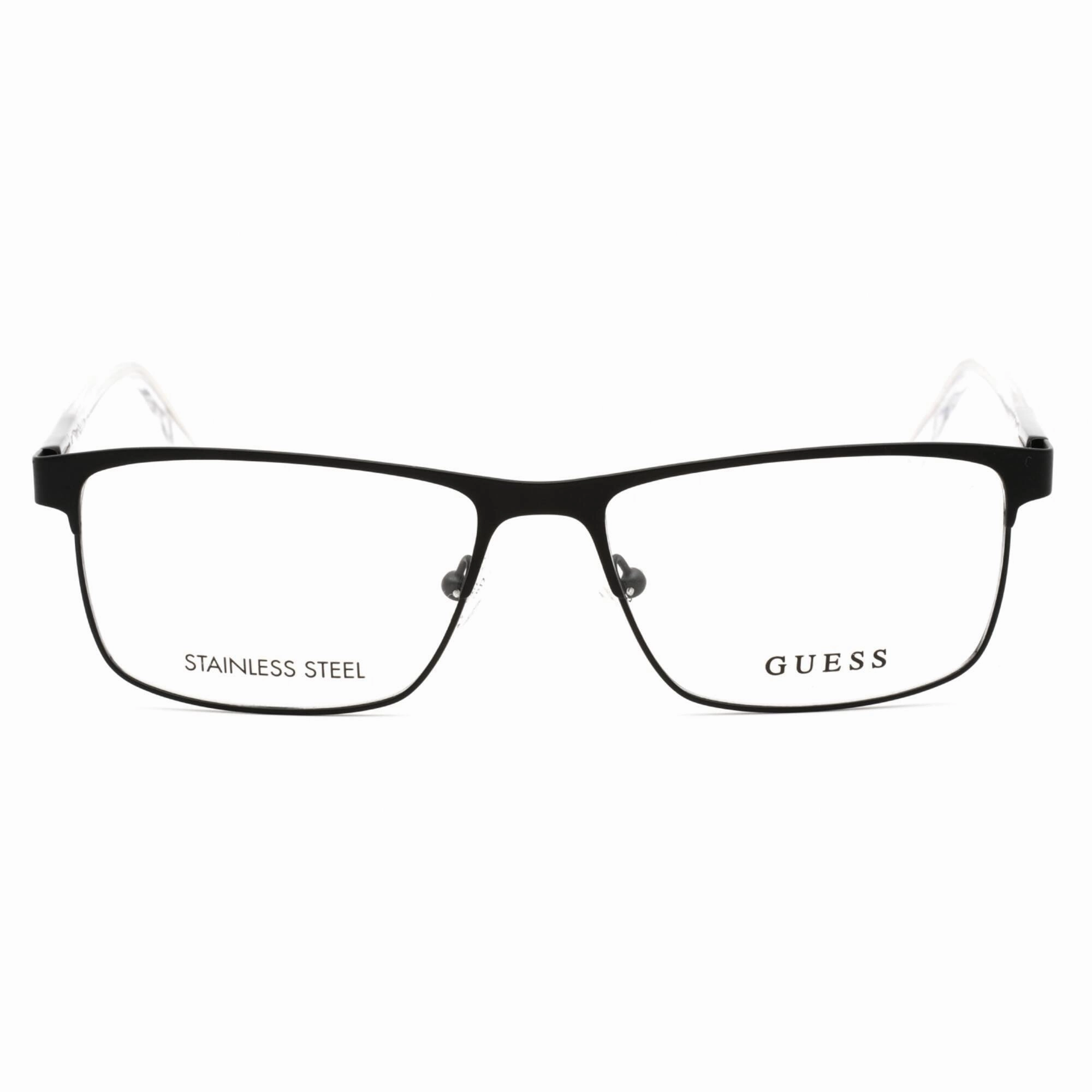 Guess Men's Eyeglasses - Full Rim Matte Black Plastic Rectangular Frame | GU1972 002