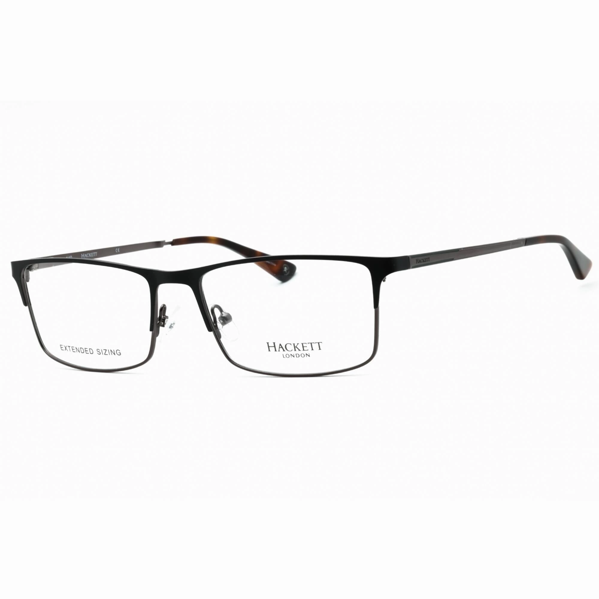 Hackett Men's Eyeglasses - Black Metal Full Rim Rectangular Frame | HEK1240-1 002