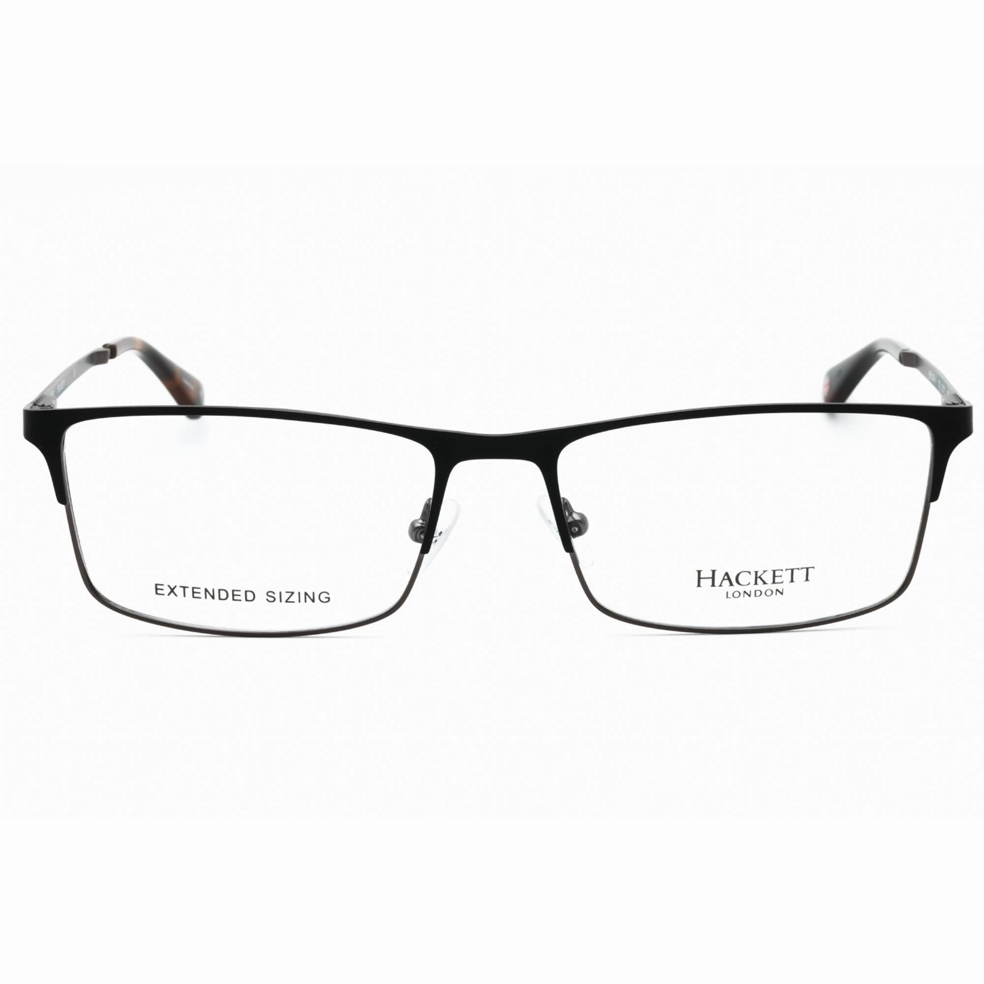 Hackett Men's Eyeglasses - Black Metal Full Rim Rectangular Frame | HEK1240-1 002