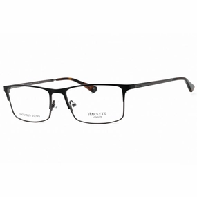 Hackett Men's Eyeglasses - Black Metal Full Rim Rectangular Frame | HEK1240-1 002