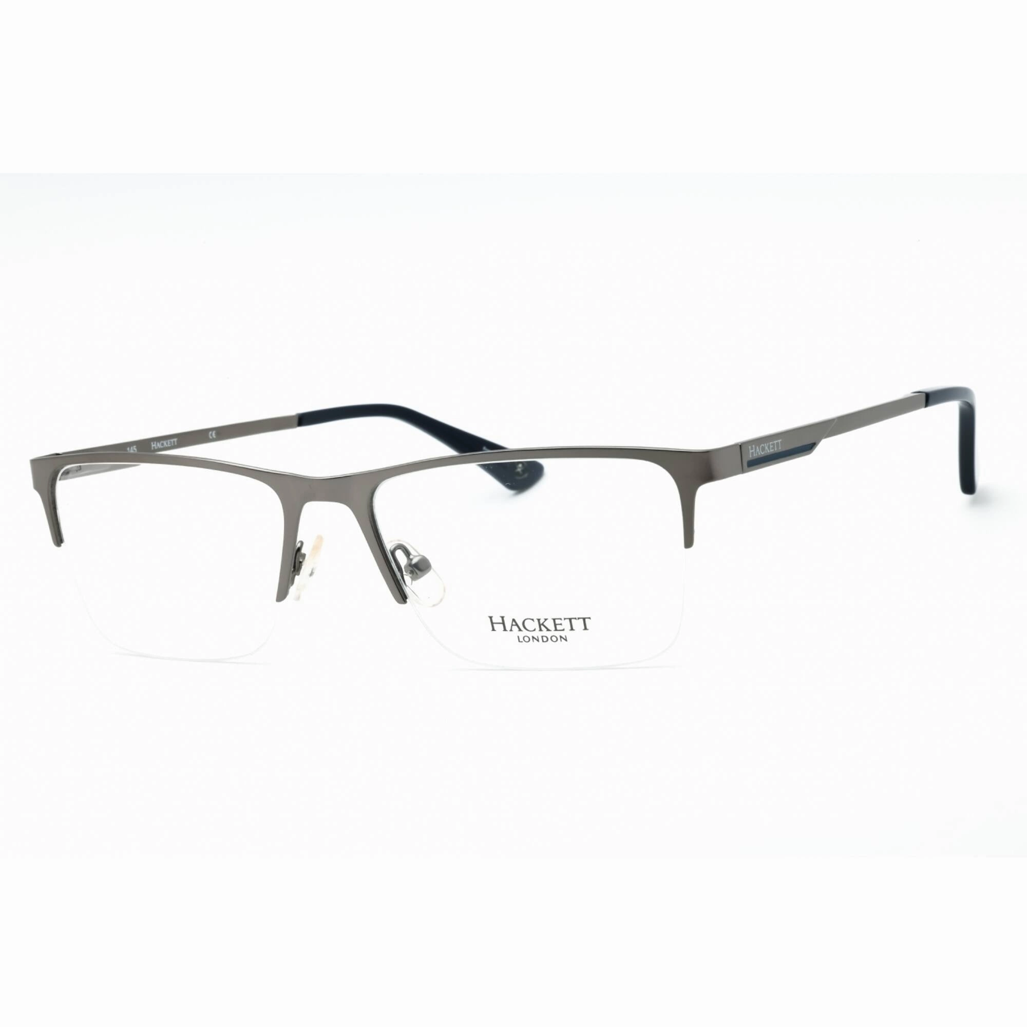 Hackett Men's Eyeglasses - Matte Gunmetal Half Rim Rectangular Frame | HEK1274 941
