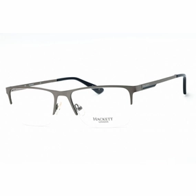 Hackett Men's Eyeglasses - Matte Gunmetal Half Rim Rectangular Frame | HEK1274 941