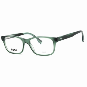 Hugo Boss Men's Eyeglasses - Green Horn Plastic Rectangular Frame | BOSS 1645 06AK 00