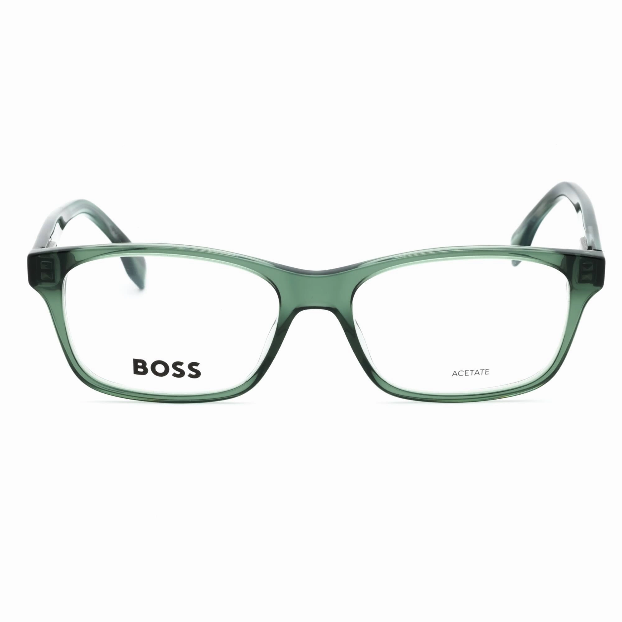 Hugo Boss Men's Eyeglasses - Green Horn Plastic Rectangular Frame | BOSS 1645 06AK 00