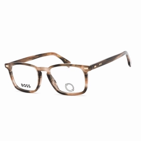 Hugo Boss Men's Eyeglasses - Grey Brown Plastic Square Shape Frame | BOSS 1368 0S05 00