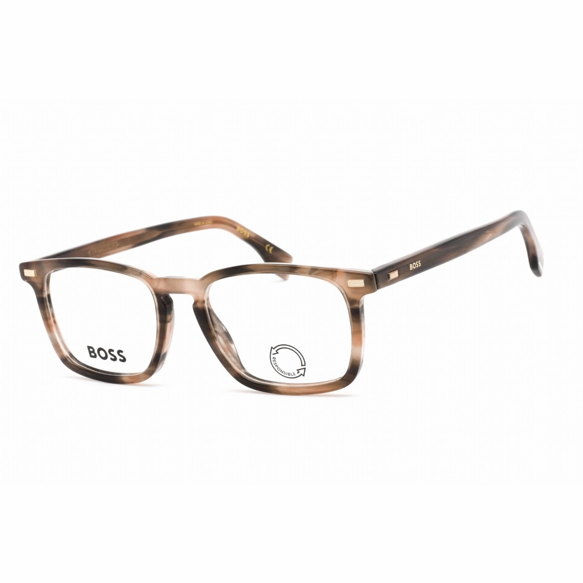 Hugo Boss Men's Eyeglasses - Grey Brown Plastic Square Shape Frame | BOSS 1368 0S05 00