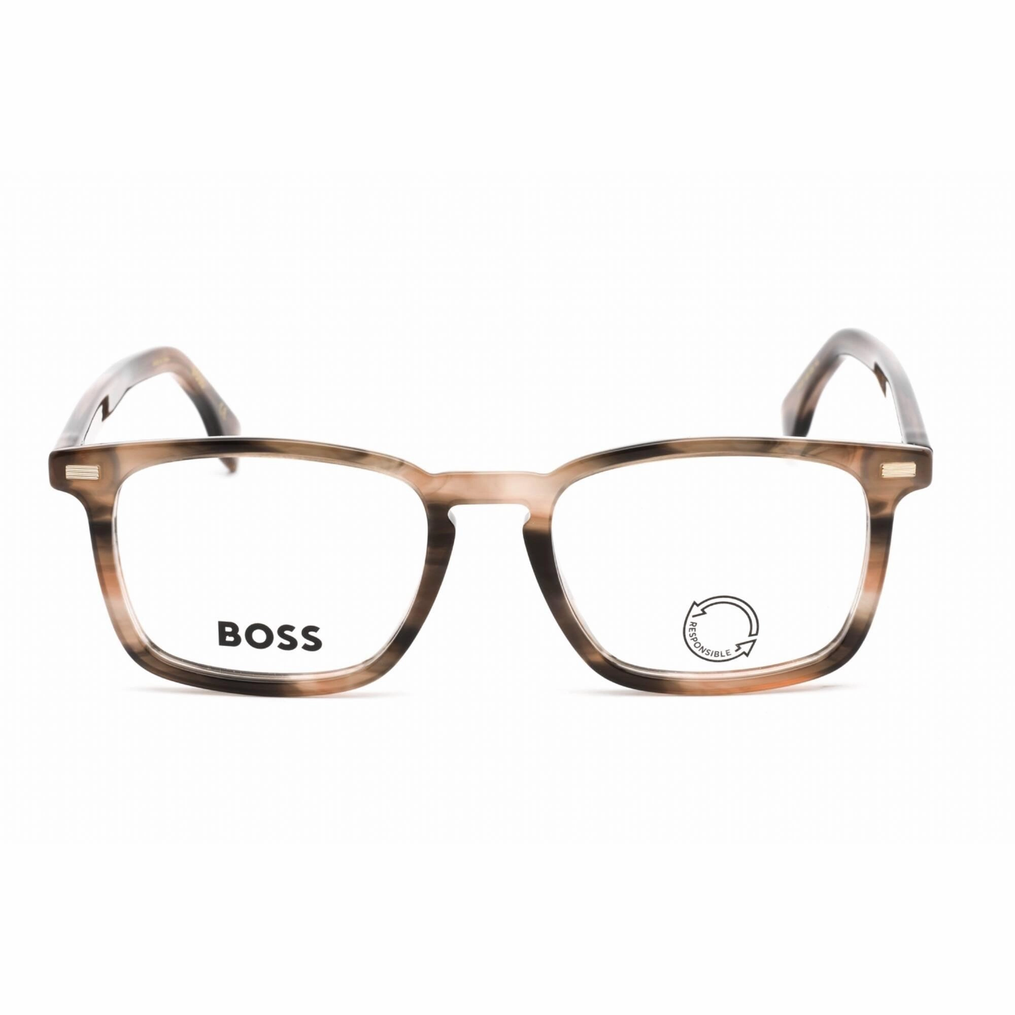 Hugo Boss Men's Eyeglasses - Grey Brown Plastic Square Shape Frame | BOSS 1368 0S05 00