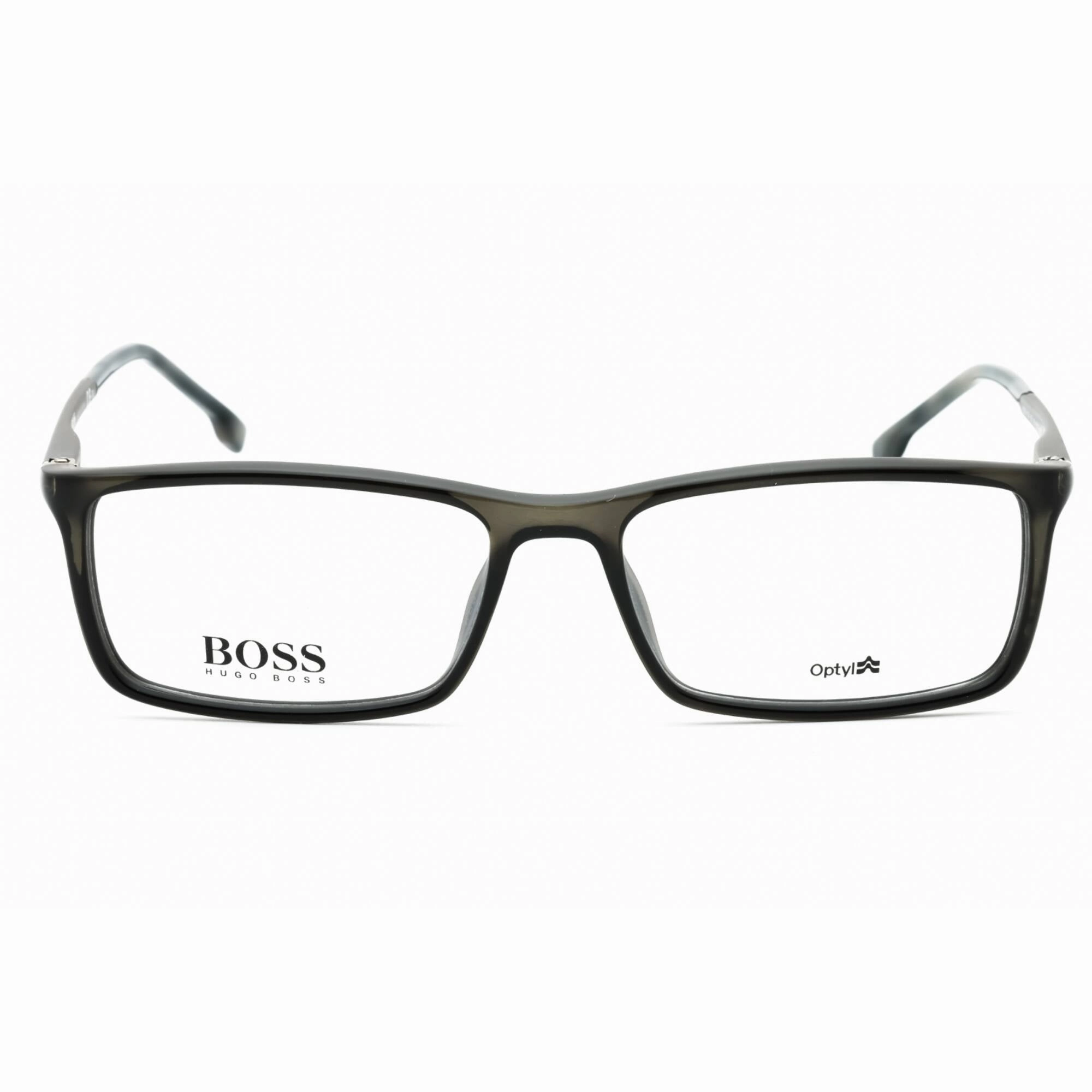 Hugo Boss Men's Eyeglasses - Grey Plastic Full Rim Rectangular | BOSS 1184 0KB7 00