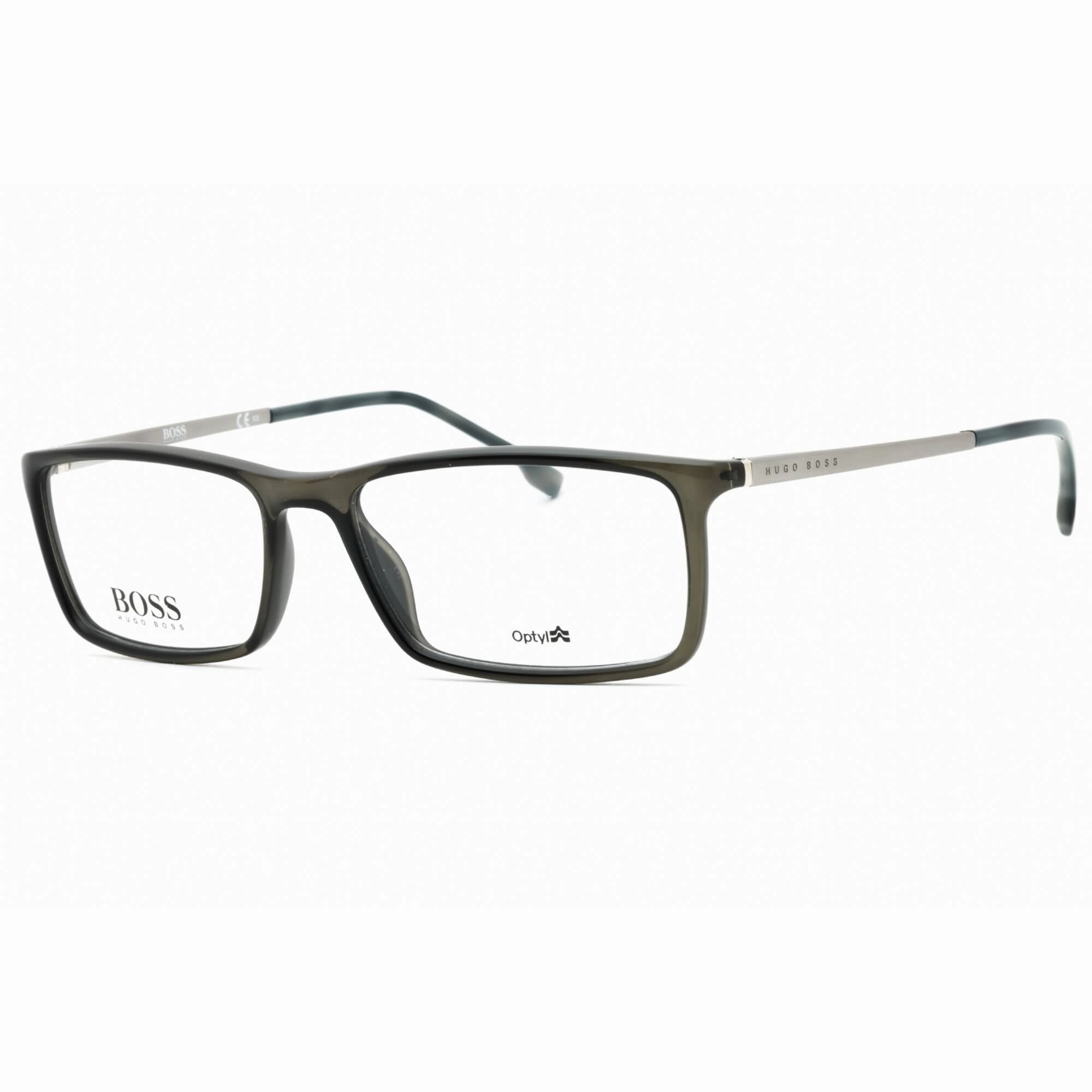 Hugo Boss Men's Eyeglasses - Grey Plastic Full Rim Rectangular | BOSS 1184 0KB7 00