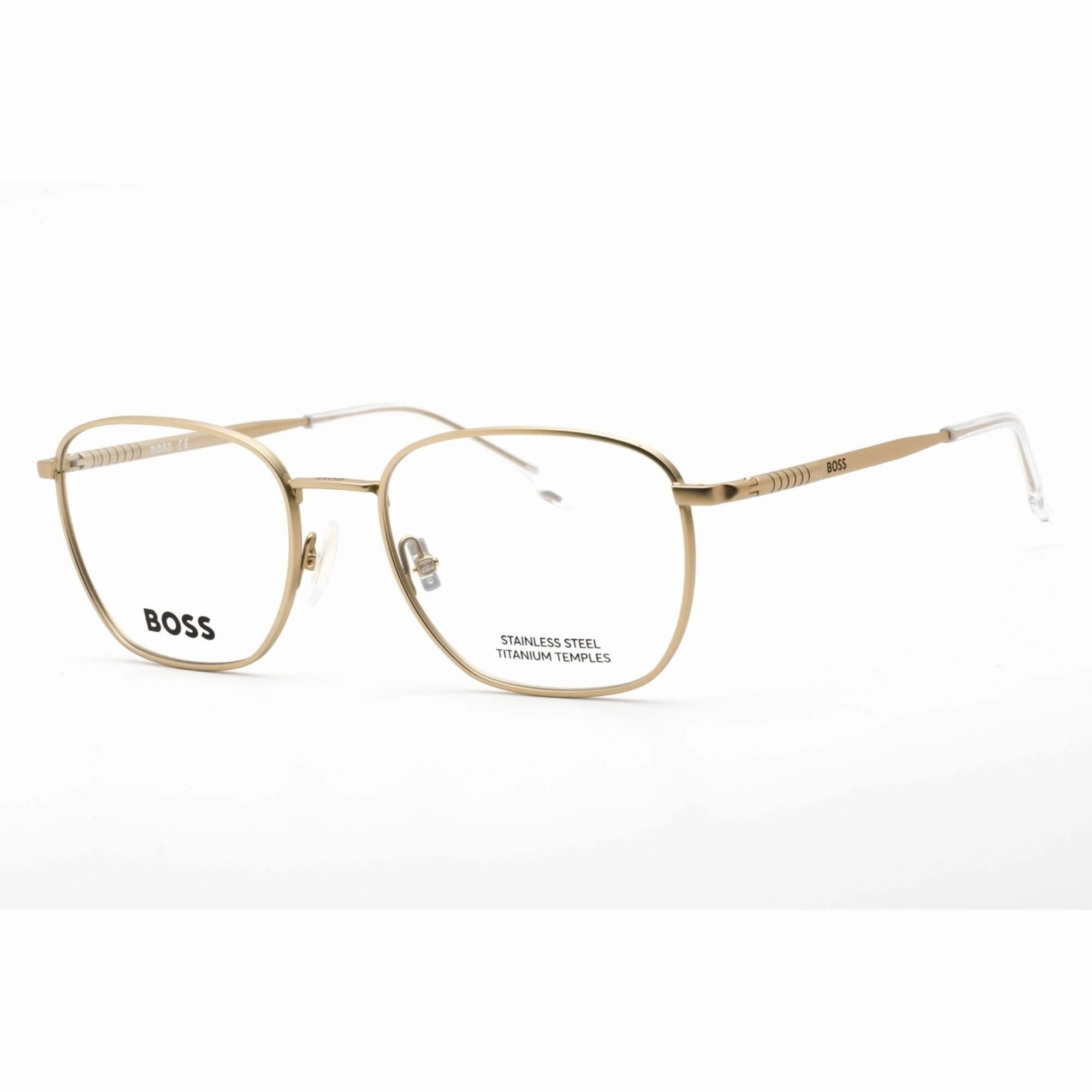 Hugo Boss Men's Eyeglasses - Matte Gold Metal Rectangular Frame | BOSS 1415 0AOZ 00