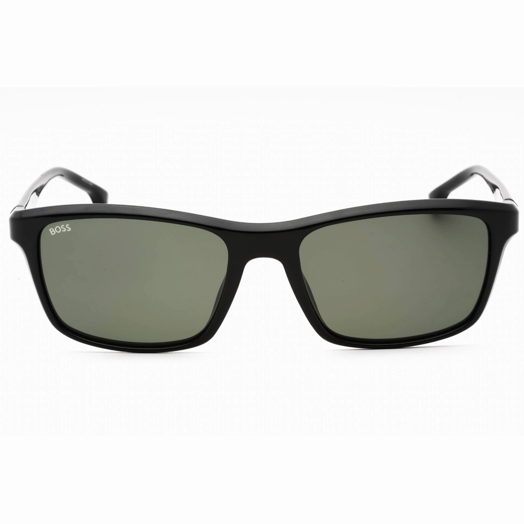 Hugo Boss Men's Sunglasses - Black Rectangular Frame Green Lens | BOSS 1374/S 0807 QT