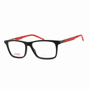 Hugo Men's Eyeglasses - Black Rectangular Plastic Frame Clear Lens | HG 1140 0807 00