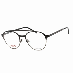 Hugo Men's Eyeglasses - Black Ruthenium Stainless Steel Aviator | HG 1156 0RZZ 00