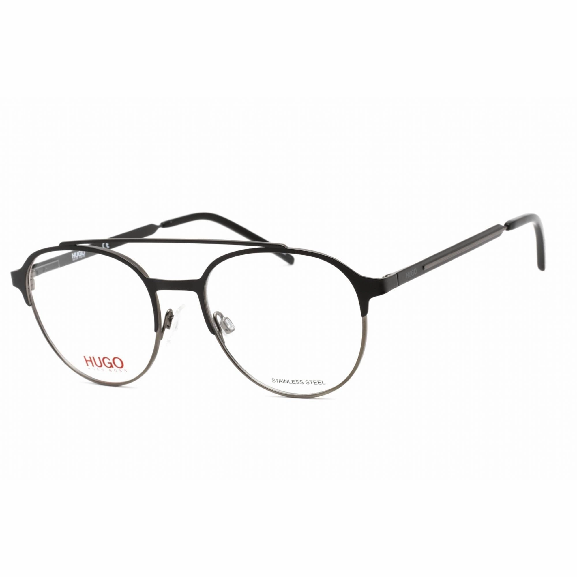 Hugo Men's Eyeglasses - Black Ruthenium Stainless Steel Aviator | HG 1156 0RZZ 00