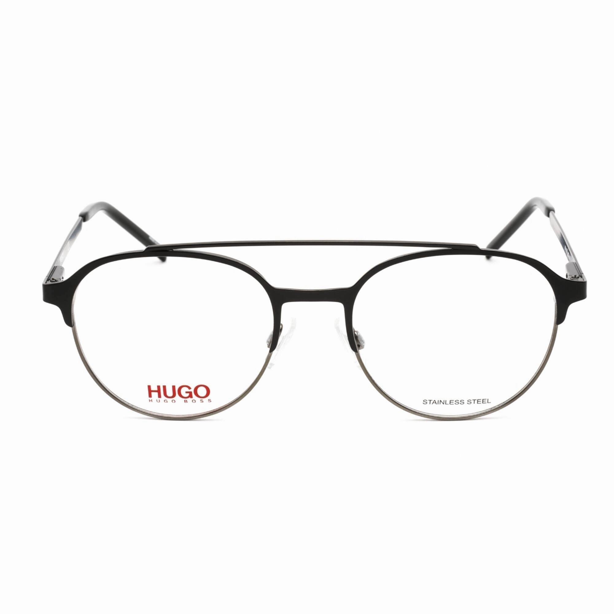 Hugo Men's Eyeglasses - Black Ruthenium Stainless Steel Aviator | HG 1156 0RZZ 00