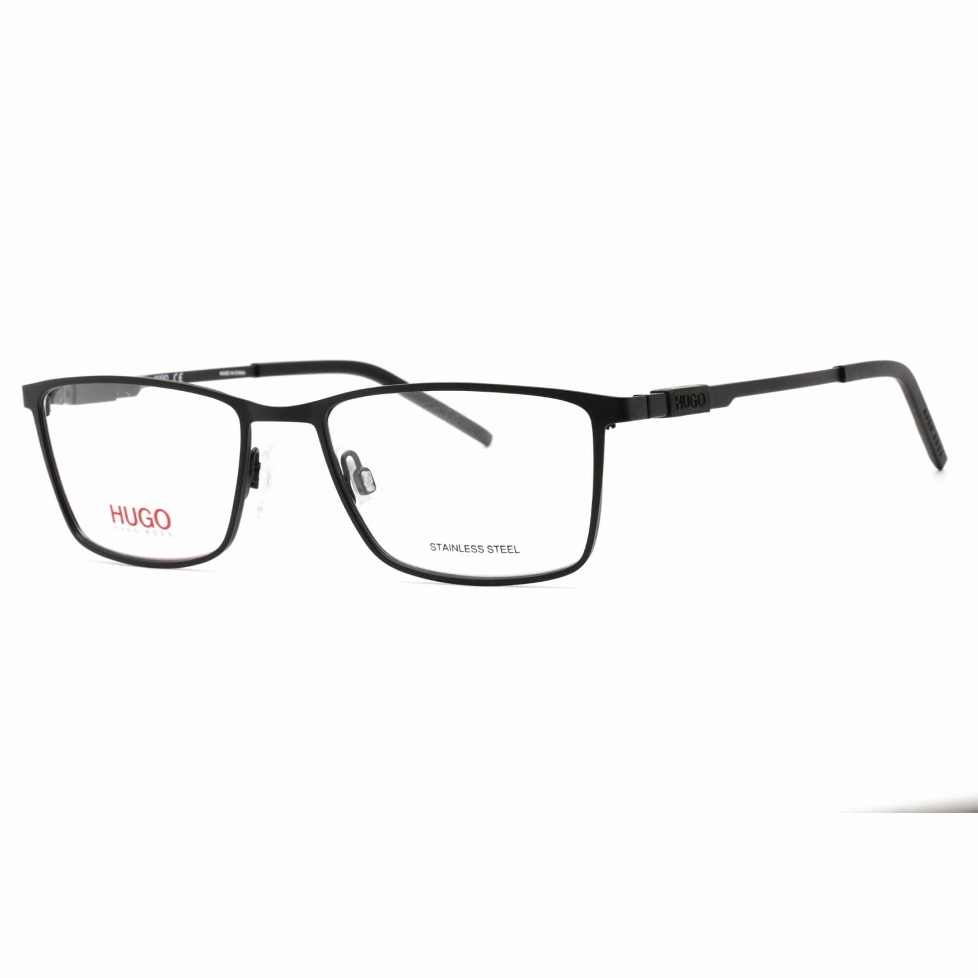 Hugo Men's Eyeglasses - Full Rim Matte Black Metal Rectangular Frame | HG 1104 0003 00