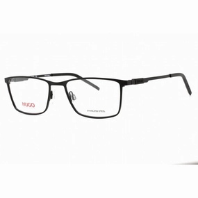 Hugo Men's Eyeglasses - Full Rim Matte Black Metal Rectangular Frame | HG 1104 0003 00