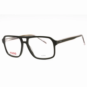 Hugo Men's Eyeglasses - Green Grey Plastic Square Full Rim Frame | HG 1299 08YW 00