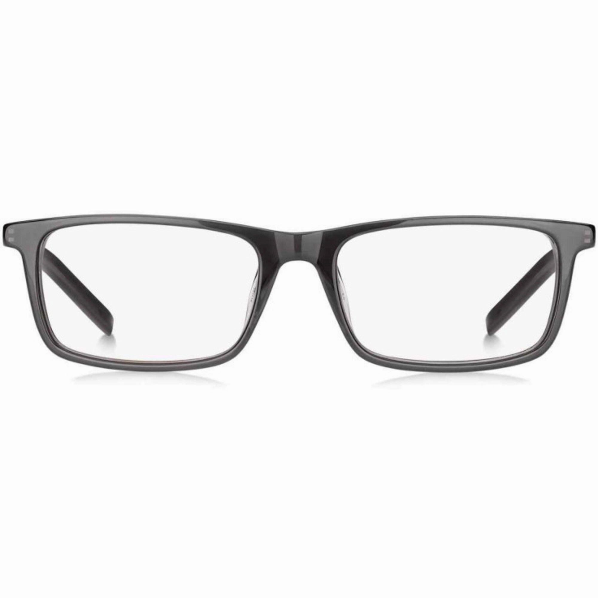Hugo Men's Eyeglasses - Grey Plastic Rectangular Frame Demo Lens | HUGO HG 1116 0KB7