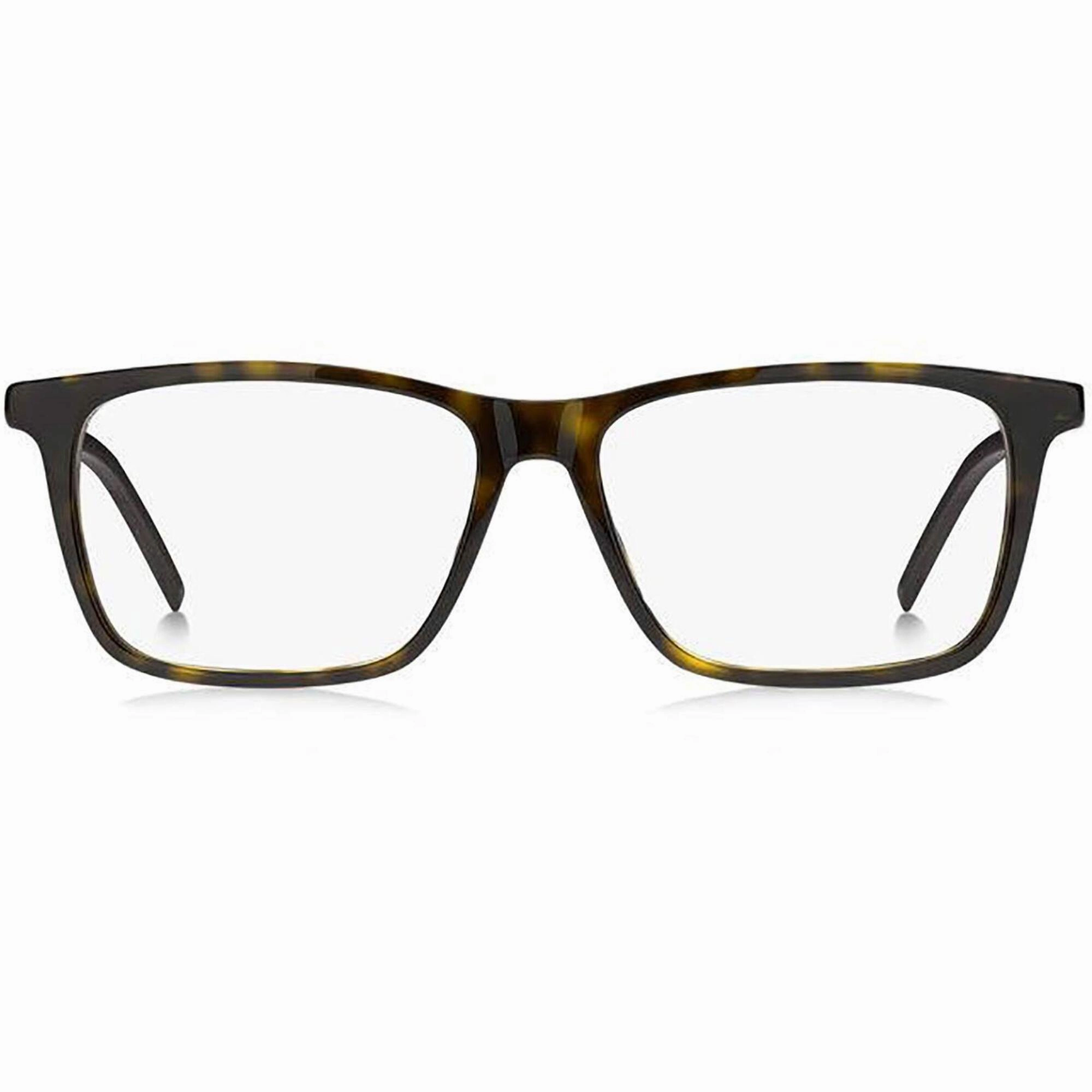 Hugo Men's Eyeglasses - Havana Plastic Rectangular Frame Demo Lens | HUGO HG 1140 086