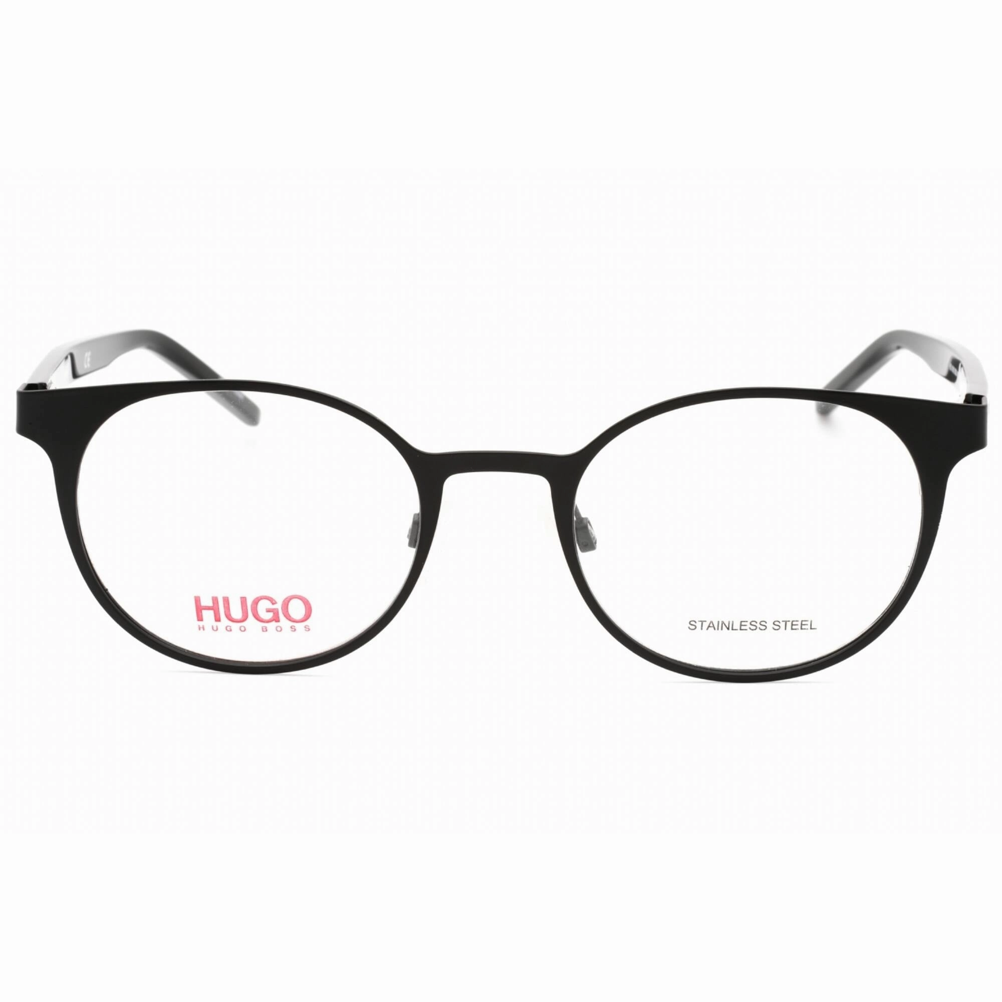 Hugo Men's Eyeglasses - Matte Black Metal Round Shape Full Rim Frame | HG 1042 0003 00