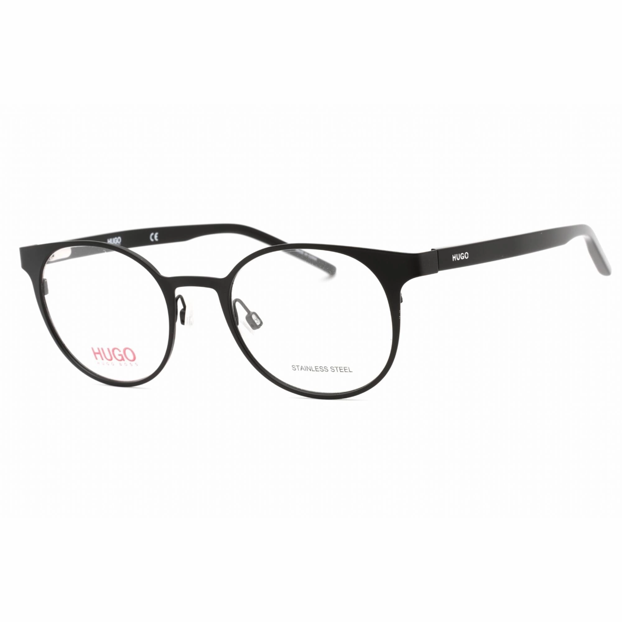 Hugo Men's Eyeglasses - Matte Black Metal Round Shape Full Rim Frame | HG 1042 0003 00