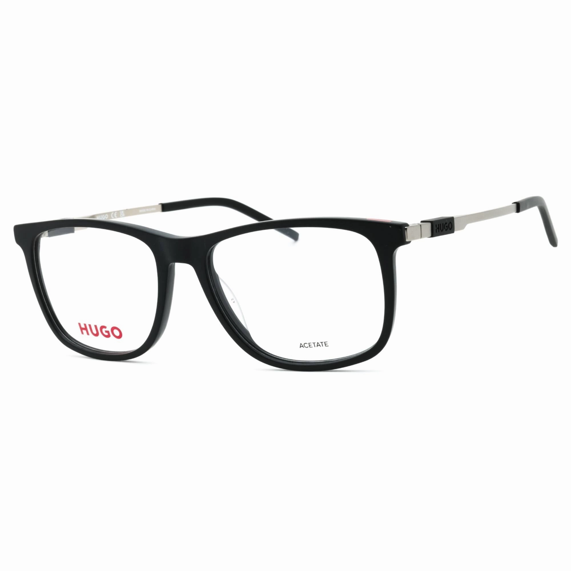 Hugo Men's Eyeglasses - Matte Black Metal Square Full Rim Frame | HG 1153 0003 00
