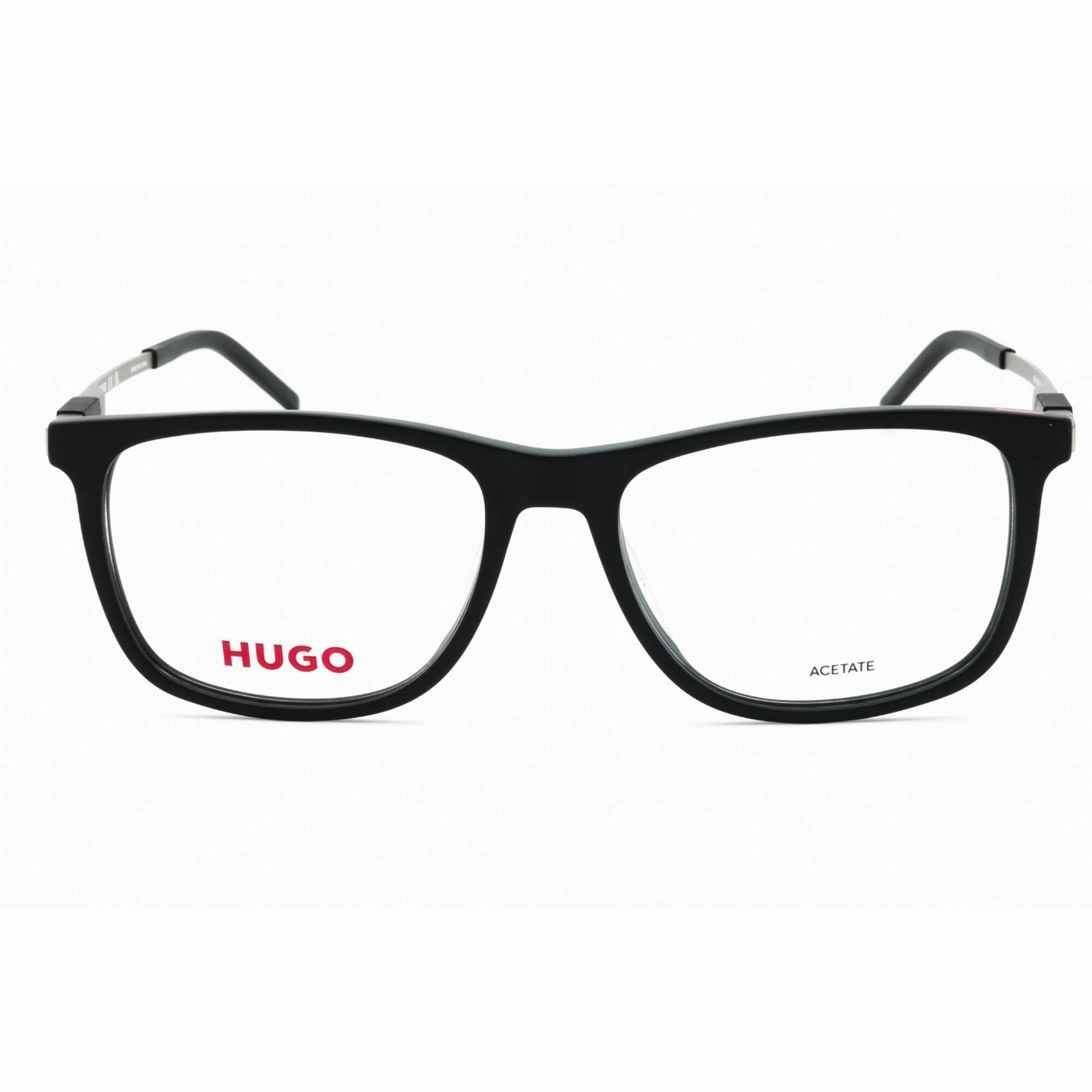 Hugo Men's Eyeglasses - Matte Black Metal Square Full Rim Frame | HG 1153 0003 00