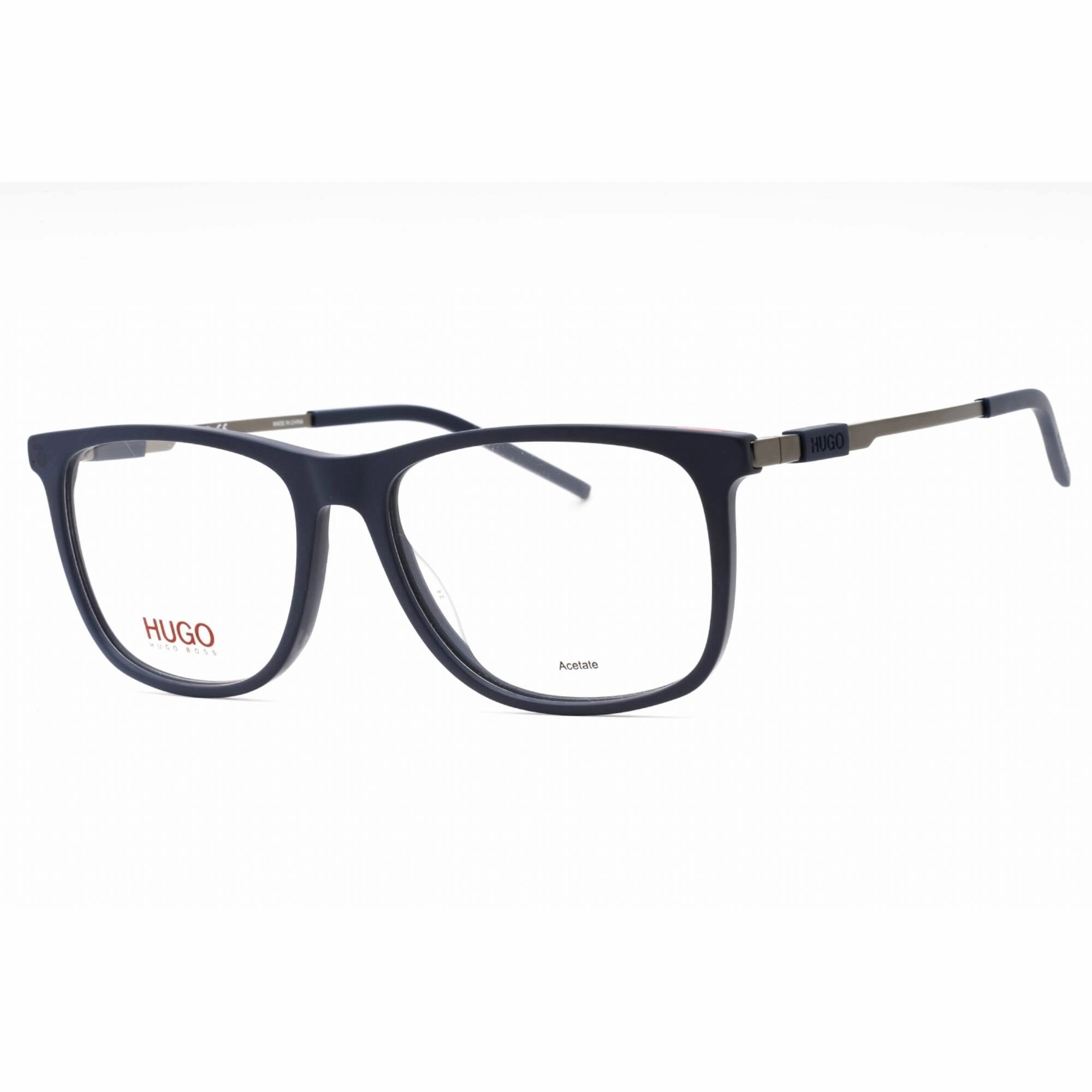 Hugo Men's Eyeglasses - Matte Blue Metal Square Shape Full Rim Frame | HG 1153 0FLL 00