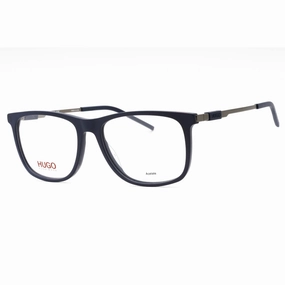 Hugo Men's Eyeglasses - Matte Blue Metal Square Shape Full Rim Frame | HG 1153 0FLL 00