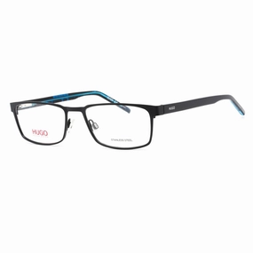 Hugo Men's Eyeglasses - Matte Blue Rectangular Frame Clear Demo Lens | HG 1075 0FLL 00